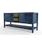 Castello Usa Alicia 60" Blue Vanity Base with Chrome Handles CB-VEN-72BLU-CHR-VBO - alternate 3